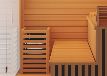 3-person traditional steam sauna feature detail