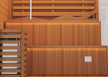 3-person traditional steam sauna feature detail