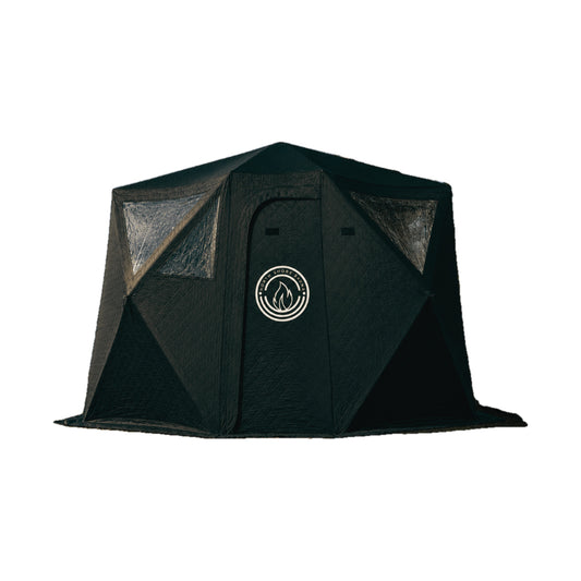 North Shore Sauna Nova 6 portable wood-fired sauna tent on white background
