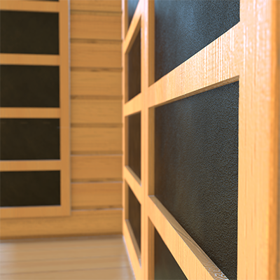 2-person full spectrum infrared sauna feature detail