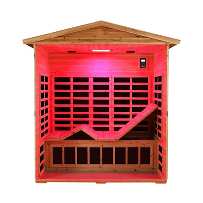 Kora Deluxe 3-person infrared sauna interior