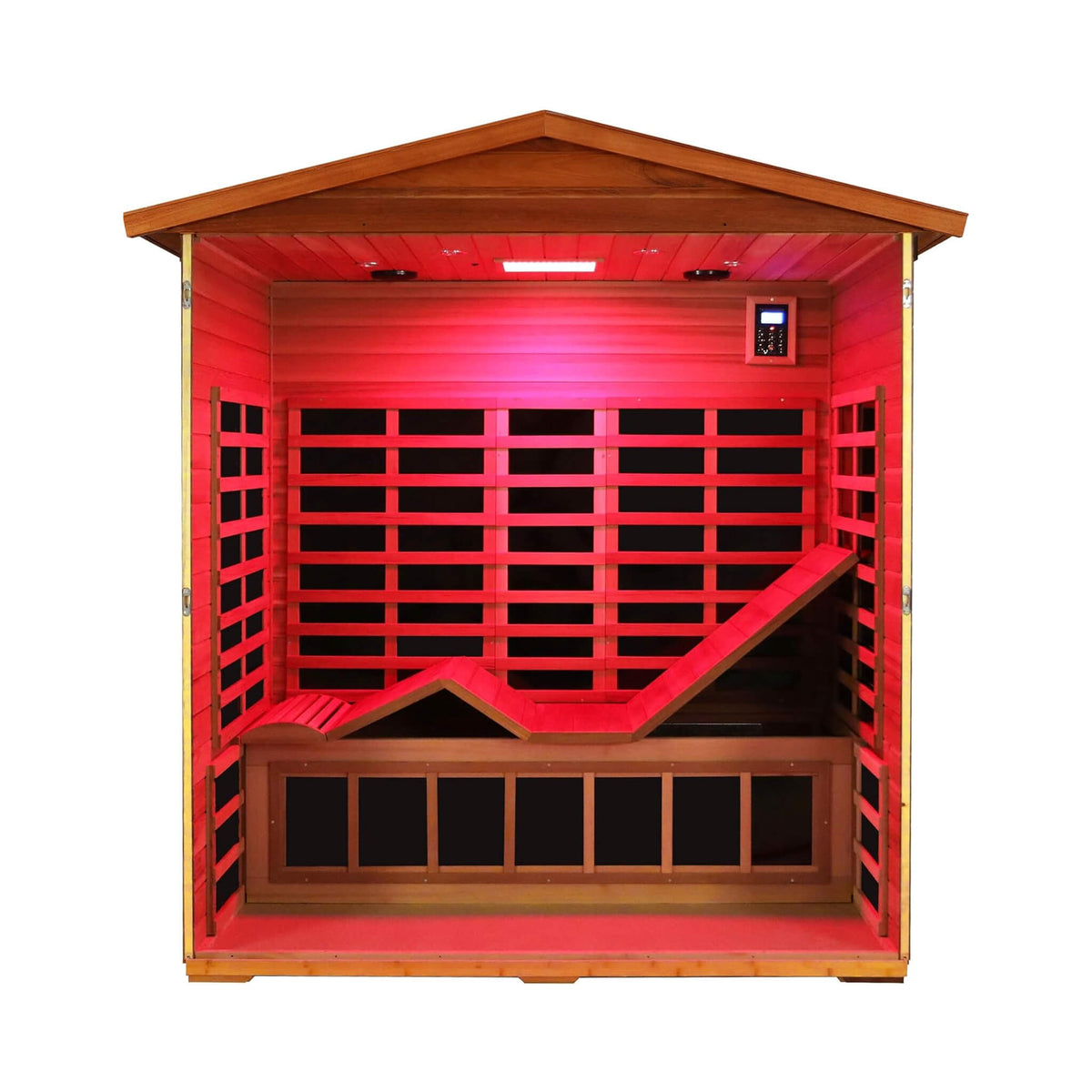 Vanta Luxury 3-person mahogany infrared sauna interior