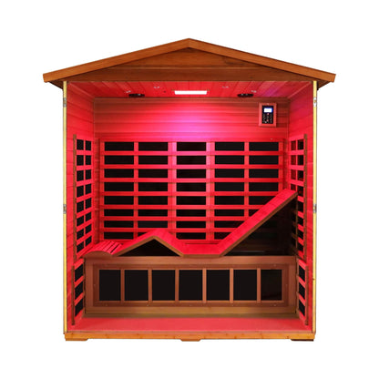 Vanta Luxury 3-person mahogany infrared sauna interior