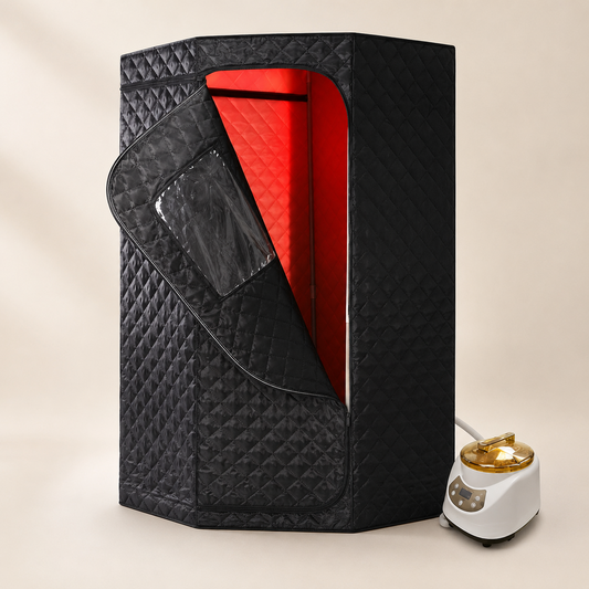 Restore Suite portable infrared sauna, black foldable one person cabin