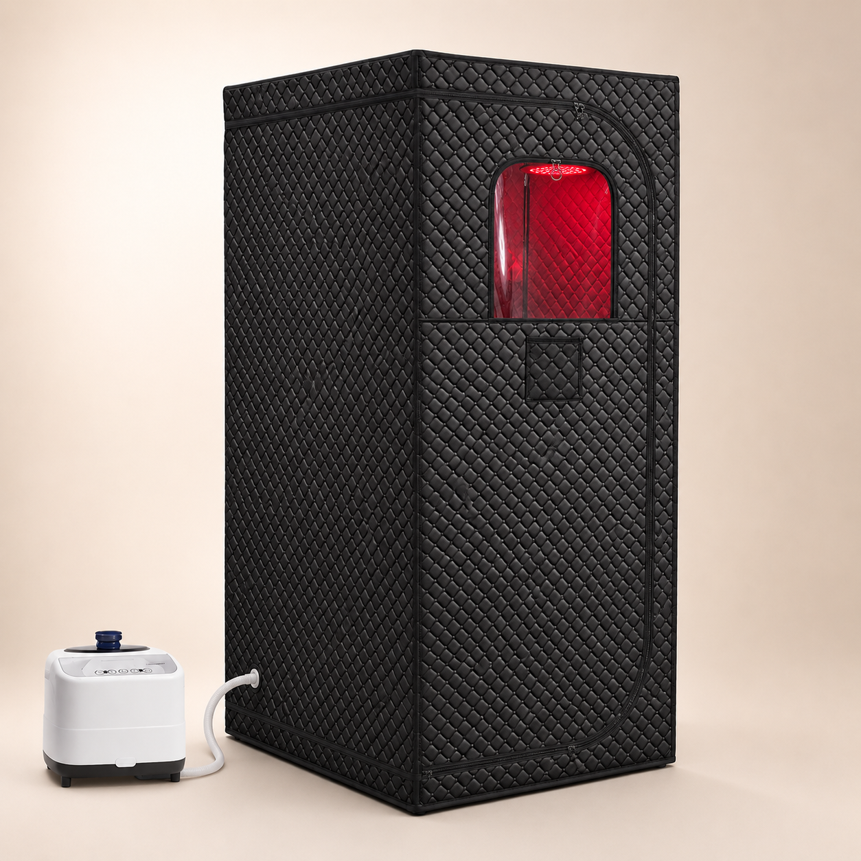 Restore Suite red light steam sauna interior red light therapy panel