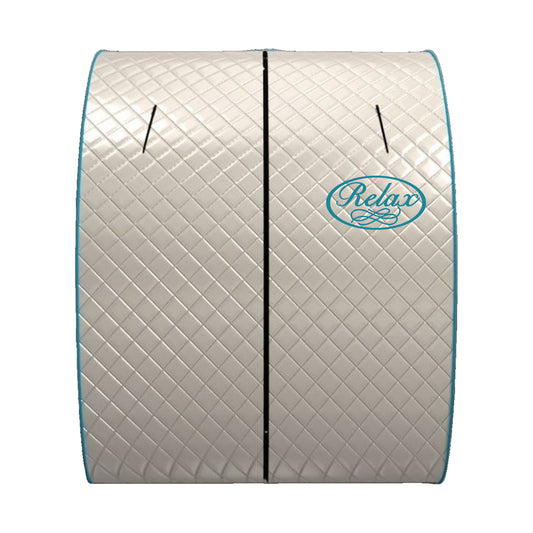 Relax Silver Elite portable far infrared sauna, foldable 1-person tent, on white background