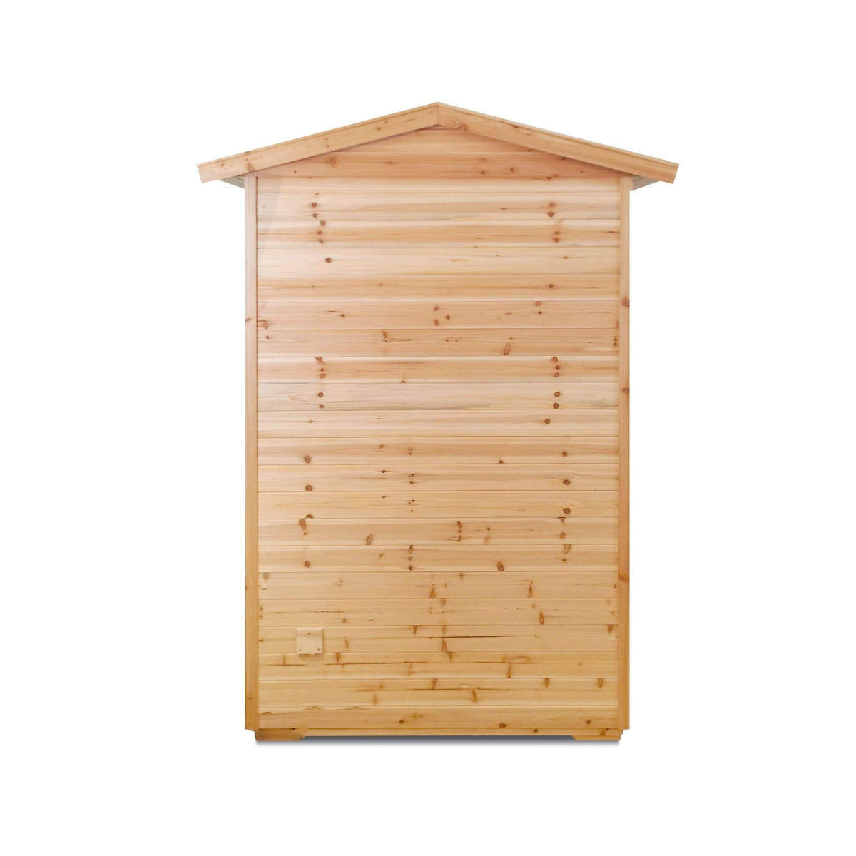 Vexa outdoor infrared sauna, back view